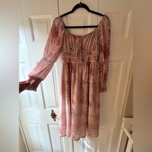 Elegant Pink Floral Dress